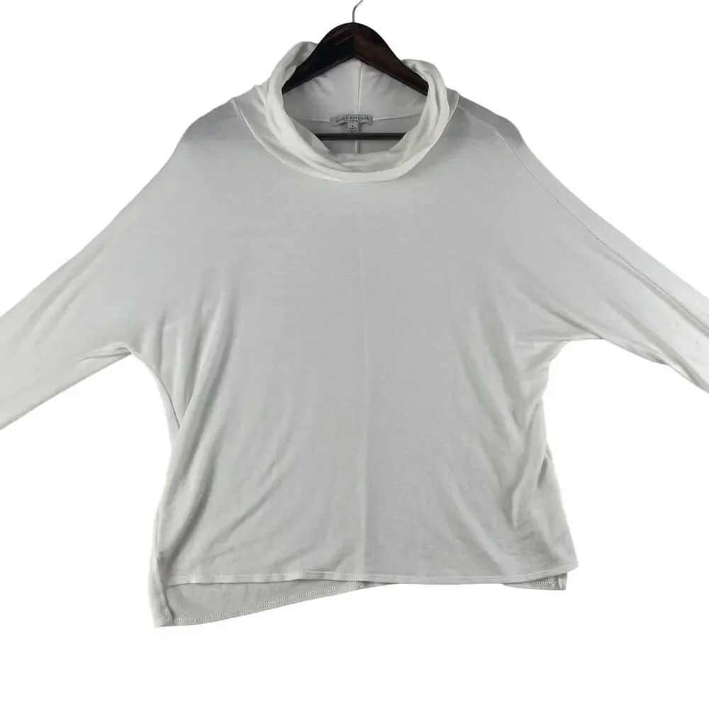 Green Envelope Women's White Cowl Neck Dolman Sleeve Large Top - Picture 1 of 8
